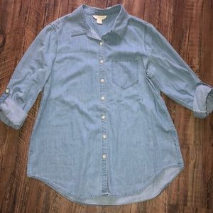 Long denim button up shirt Sz. S